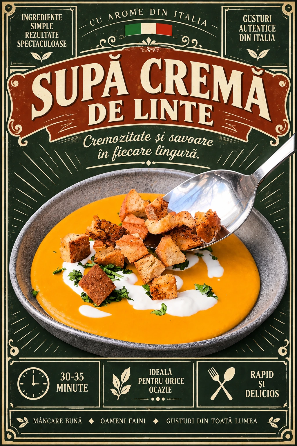Supă cremă de linte roșie