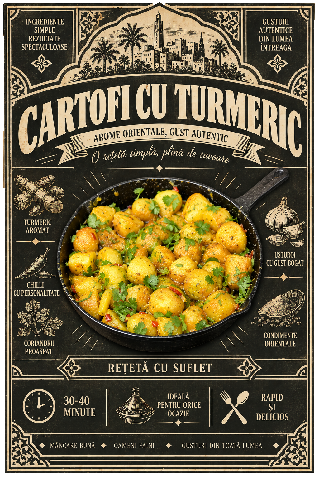 Cartofi cu turmeric – Batata Harra
